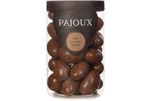Pajoux Milk Chocolate Brazils (Large) 280g | Milk Chocolate Covered Nuts - Whole Brazil Nuts - Chocolate in a Gift Jar
