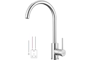 BONADE Niederdruck Armatur Küche Spültischarmatur Schwenkbereich 360° Küchenarmatur Einhebelmischer für drucklose Boiler Küche Spüle Chrom (mit 3 Anschlüssen)