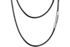 PROSTEEL Kunstleder Halskette/Armband Schwarz geflochten Lederkette Lederband 2mm/3mm breit Damen Herren Kette für Anhänger mit Edelstahl Verschluss 41-76cm wählbar