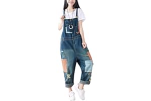 YUANDIANN YuanDian Women's Denim Dungarees Wide Leg Print Large Sizes Overalls Dungarees Romper Jeans Boyfriend Loose Fit Maternity Oversized Jumpsuits Trousers