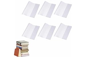 RAKIUTY Book Cover, Transparent Book Cover, Book Covers, School Books, Protective Case, Transparent Book Cover, Pack of 6 Book Covers, School Books, Waterproof Book Cover, for School Home Office