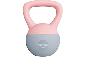SPORTNOW Pesa Rusa 4-12 kg, Soft Kettlebell Relleno de Arena Metálica y Mango Antideslizante, para Entrenamiento Culturismo en Casa, Gimnasio