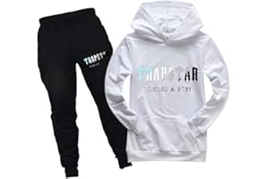 Dinint Enfant Ensemble Survêtement Trapstar Ensemble deux pièces sweat à capuche et pantalon de sport de football pour enfants Unisexe Hoodies Set pour 2-15 Ans