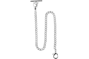 Alwesam Pocket Watch Chain Albert T-Bar Chain Antique T Shaped Hanging Watch Chain 14 Inch Single Link Vest Belt