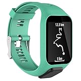 KOBWA Tomtom Uhrenarmband, Silikon Ersatz Uhrenarmbänder Straps Sport Armband für Tomtom Runner 2/Runner 3/Spark 3/Abenteurer/Golfer 2 Sport GPS-Lauf