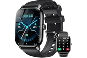 LLKBOHA Smartwatch-Męski-Damski - Inteligentny Zegarek Ekranem 1,85", Wykonywanie/Odbieranie Połączeń/Monitor Pracy Serca/Tlenu We Krwi/Krokomierz/Monitor Snu, dla Android iOS