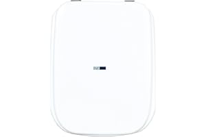 BM 7016 Copriwater Sedile Tavoletta WC Coperchio Toilet Seat Bagno in Legno MDF Bianco Quadrato Rettangolare, Misura Standard Fissaggio dal Basso Cerniere Incluse