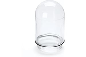 ORION LIGHTSTYLE Vetro di ricambio per paralume trasparente con guarnizione, vetro filettato monocolore Ø100 mm, filettatura 80 mm H160 mm 60 W per esterni