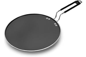 Royalford 27cm Aluminium Smart Tawa - Non-Stick Tawa Aluminum Pan Suitable for Crepe Chapatti Pancakes Roti Dosa Flatbread or Naan Bread - Heat Resistant Handle – Suitable for Multiple Hob Types