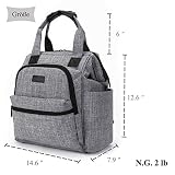 BRINCH Baby Wickeltasche mit wasserdichter Wickelunterlage, Mehrzweck Reise Wickelrucksack Baby Wickelhenkeltasche einschließlich Isolierte Beutel, Baby Windel Tagetasche inklusive Kinderwagenbefestigungen - 8