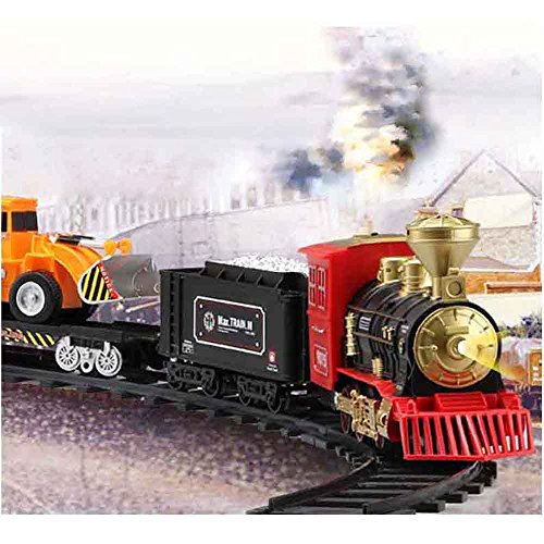 Kids Classic Railway Train Set Battery Operated with Real Smoke Music & Lights (Engineering)