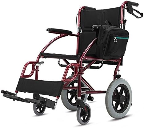 QFFL Wheelchair Senior Folding Wheelchair Handicapped Portable Thick Aluminum Alloy Scooters 90 * 105cm Crutches Walker