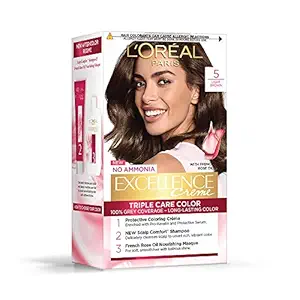 LOreal Paris Excellence Creme Hair Color, 5 Light Brown/Natural Brown, 72ml+100g