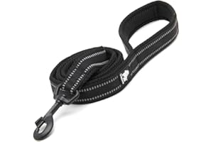 WINHYEPET True Love Chien Laisse Nylon Réfléchissant Poignée Confortable Lead Puppy Training Marche Corde Contrôle Facile Applicable à toutes les races Longueur 200 cm TLL2111(Noir,L)