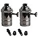 Produktbild 2 PACK Vintage Messing schwarz Lampenfassung Schalter Leuchtmittel Sockel Montage Set E27 mit auf/aus 60.00W, 240.00V