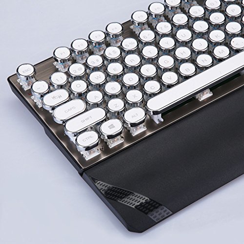 Preisvergleich Produktbild IWTGR Steam Punk Style Spiel Mechanische Tastatur 104 Hintergrundbeleuchtung Retro-Stil Tastatur Mit abnehmbarer Handauflage