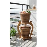 Arbor Ev İki Katlı Ahşap Stantlı Patates &amp; Soğan Kovası, Doğal Renk, 40x34x67 cm, Mutfak ve Balkon D&uuml;zenleyici