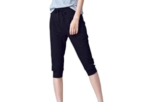 PENGGENGA Donna Pantaloni Sportivi Eleganti Vita Alta 3/4 Harem Pantaloni Casual Sport Pantaloncini Pantaloni Taglie Forti