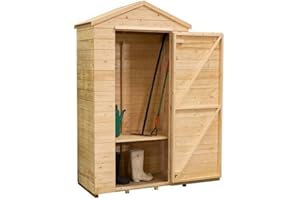 Dunster House Box Wooden Garden Tool Shed with Storage Shelf and Tool Rail Talia Natural
