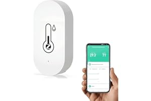 Good Wife Sensore termometro igrometro WiFi per casa, sensore wireless per interni ed esterni, sensore di umidità di temperatura con avviso di notifica app remota, funziona con l'app Tuya (1)
