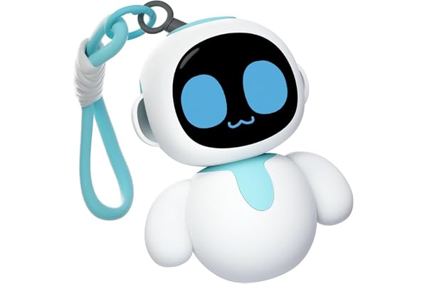ENERGIZE LAB Eiliko Aquamarine – din lilla AI-berlockrobot som matchar varje daglig klädsel, roliga elektroniska hängleksaker, för par och bästa vänner.