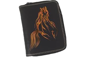 Syl'la Cheval Marron Porte Monnaie Porte Carte Noir en Simili Cuir pour Femme
