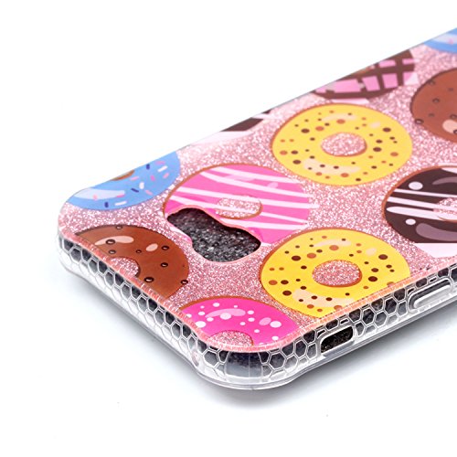 Samsung Galaxy A5 2017 Glitzer Hülle, Fraelc® Galaxy A5 (2017) Bling TPU Glänzend Backcover Silikon Schutzhülle mit Transparent – Rahmen Bumper Case Bunt Donuts Muster Handyhülle Cover Schale für Samsung Galaxy A5 (2017) + 1x Eingabestift Pen - 3