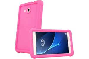 TECHGEAR Coque Bumper pour Samsung Galaxy Tab A 7.0 Pouces 2016 (Séries SM-T280) Coque de Protection Caoutchouc Résistante aux Chocs avec Bords et Coins Renforcés + Film de Protection [Rose]