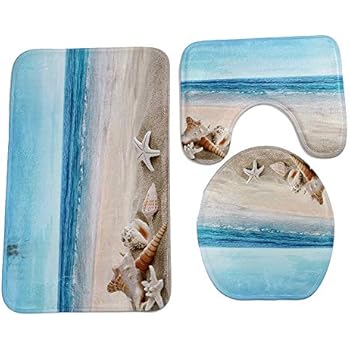 Badezimmer Set 3-teilig Weihnachtsdesign | Badematte, Vorleger & WC-Abdeckung