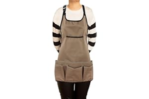 PATILWON Gardening Tool Apron with 14 Pockets for Women Waterproof Potting Shed Garden Aprons Greenhouse Gifts for Gardeners