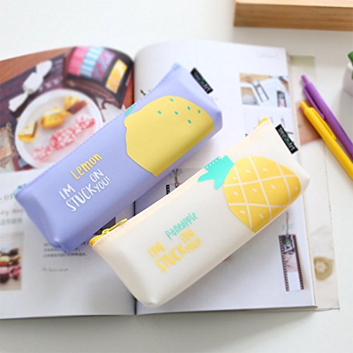 JUNGEN Estuche de L piz de moda patr n de fruta impreso bolsa de la pluma de silicona Caja de L piz bolsas de papeler a Bolsa de Cosm tico para ni as Duraznos JUNGEN Estuche de L piz de moda patr n de fruta impreso bolsa de la pluma de silicona Caja de L piz bolsas de papeler a Bolsa de Cosm tico para ni as Duraznos