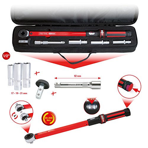 KS Tools Drehmomentschlüssel 1/2 Zoll Ergobasic,20-200 Nm Satz, 6-teilig, 516.1905 - 2