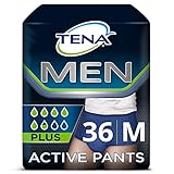 Tena Men Active Fit Pants Plus Medium - Case Saver 4 Packs of 9 (Incontinence Pants)