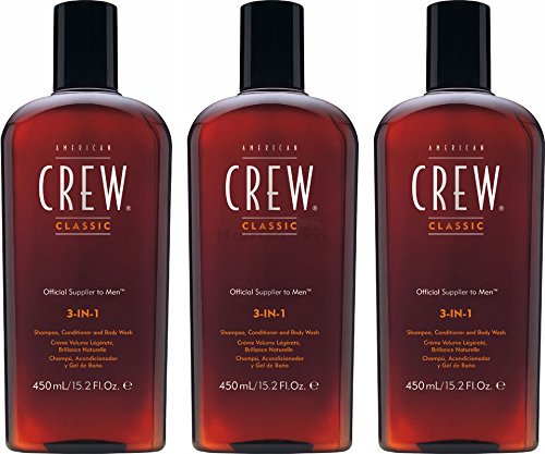American Crew 3 in 1 Shampoo, Conditioner & Bodywash 3x 250ml = 750ml