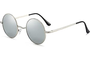 JoXiGo Occhiali da Sole da Uomo e Donna Rotondi Polarizzati UV400 Protezione Montatura in Metallo