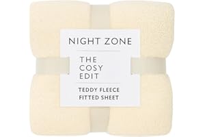 NIGHTZONE Teddy Extra Deep 12"/ 30cm deep fitted sheet teddy bear fleece fitted sheet in single double king Super King (Cream, Teddy Fitted Sheet Double)