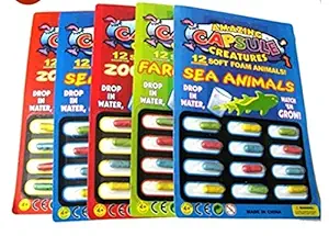 Royals Magic Animal Capsules Creatures Grow in Water Soft Perfect Activity for Kids (Pack 4)
