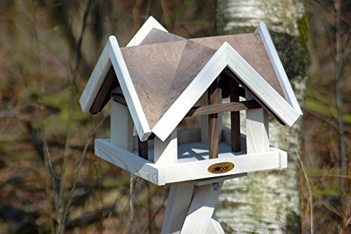 Luxus-Vogelhaus 47880e Aufwendiges Vogelhaus im „Antikfinish“-Design (gescratcht) aus lasiertem Kiefernholz mit 4 Giebeln, braun/weiß - 2