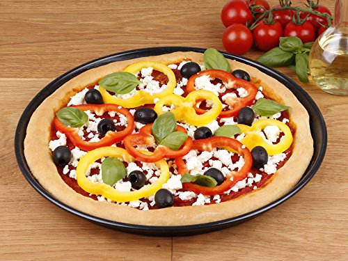 chg 3461-66 Pizzablech amerikanisch, rund „Emaille“, Maße circa 32 x 3 cm - 3