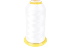 FOGAWA Nylon Cosido Hilo de Coser 1200m, 210D/3 Hilo de Coser Resistente de Poliéster Hilo de coser de nailon Bobinas de Hilo para la cuero, bolsos, monederos, zapatos, lona(Blanco)