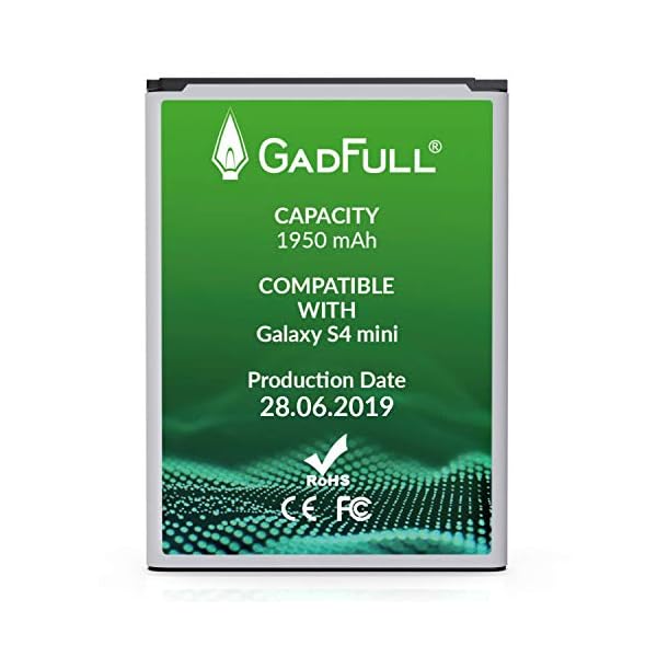 GadFull Akku für Samsung Galaxy S4 Mini | 2019 Baujahr | Entspricht Dem Original B500BE | Lithium-Ionen-Akku der Modelle Galaxy S4 Mini i9190 |Galaxy S4 Mini Dual SIM i9192 |Galaxy S4 Mini LTE i9195