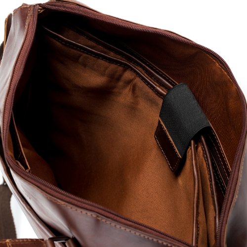 BACCINI Aktentasche LEANDRO – Laptoptasche groß fit für 15,4″ mit herausnehmbarer Schutzhülle- Businesstasche mit Schultergurt echt Leder braun-cognac - 4