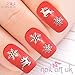 50 Silver Snowflake Reindeer Christmas Adhesive Nail Art Stickers Decals Frozen