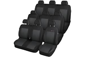 Mossa Housses de siège sur Mesure adaptées pour Renault Trafic III Van (2014- ) 9 Places (sièges séparés) - Housse Siege Voiture - Couverture Siege E3