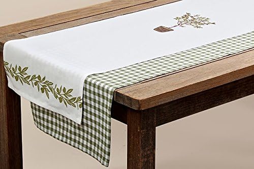 Table Runner Table Cloth Decoration Flake Cotton White Table Runner 140x40 cm 2391500 Grey, weiss, Gitter