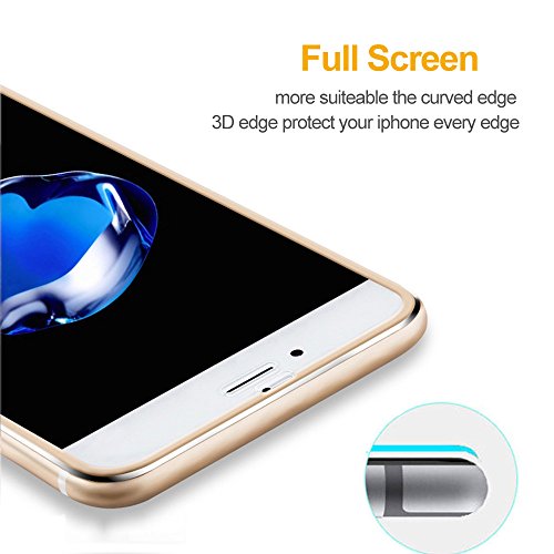 iPhone 7 Panzerglas, VIUME 9H Hartglas Schutzfolie HD Displayschutzfolie Panzerglasfolie Handy Schutzglas Glasfolie Schutzfolie Panzerfolie Glas 3D touch kompatibel 4.7″ (Metall Gold ) - 6