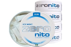 Zeronito Caffeine & Nicotine Free Slim White Pouches 20 Pouches per Can (5-pack, Icy