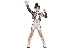 JGJOAIJ Girls Demon Hunter Halloween Costume Cosplay Party Carnival Outfit Rumi Mira Zoey Role Play Uniform Full Set for Kids