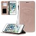 Produktbild iPhone 8 Plus Hülle,ZCXG Weich Slim Madam Frauen Brieftasche Hülle Leder Magnet Ständer Katze Niedlich Kartenhalter Geldbeutel Kreditkartenhüllen Handyhülle iPhone 8 Plus Rose Gold