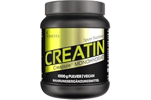 ‎BIOMENTA BIOMENTA Creapure Kreatin Monohydrat - 1kg Creatine Pulver Vorratspack - Messlöffel zur Dosierung – vegan – Premiumqualität